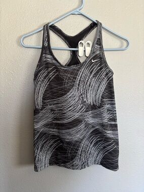Nike Black Tank Top with White Swirl Print
